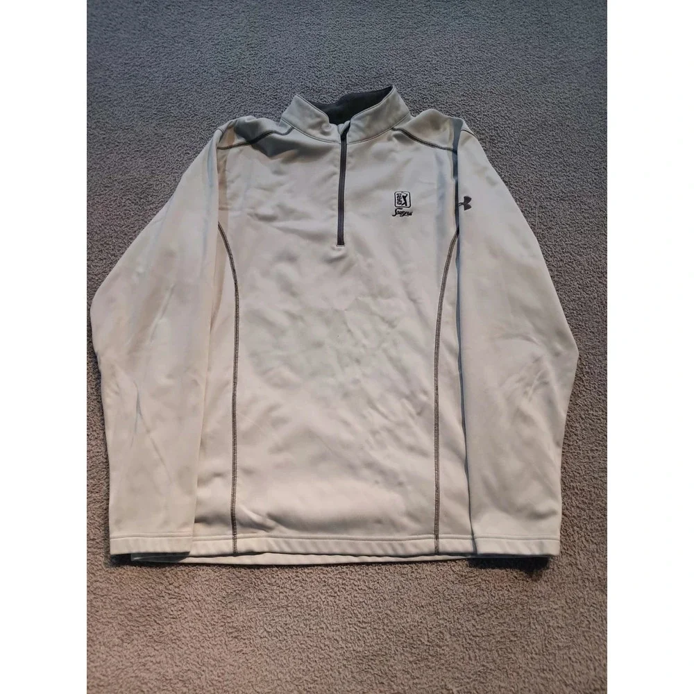 Under Armour TPC Sawgrass Quarter-Zip Pullover Men's Large LG Gray Fleece Golf L